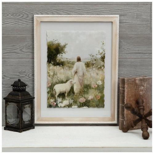 Jesus With Lamb Framed Wall Decor