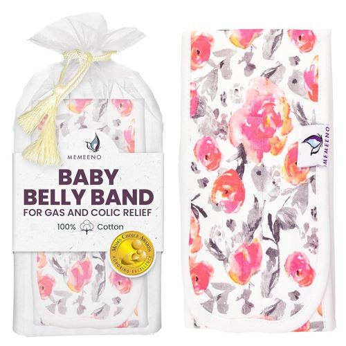 Baby Belly Band for Gas and Colic Relief - Heating Pad, Tummy Wrap for Infants and Newborns, Floral