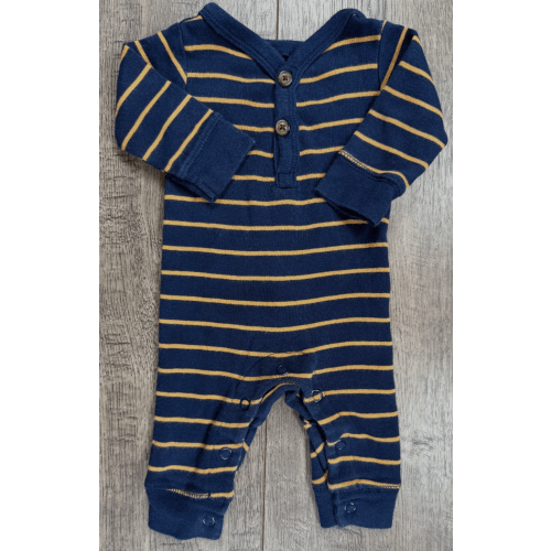 Baby Boy Clothes Child Mine Carter's Preemie Dark Blue Yellow Striped Outfit