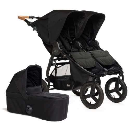 Bumbleride Indie Twin Double Stroller + Bassinet Bundle - Black / Black