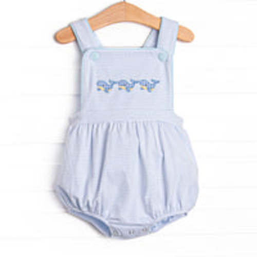 Blue Whale Waves Applique Sunsuit, Blue – Stitchy Fish