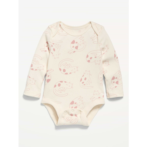 Printed Long-Sleeve Ribbed Bodysuit for Baby