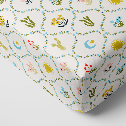 Desert Meadow Fitted Crib Sheet | Little Sleepies