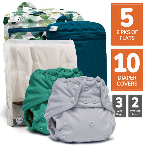 Retro Super - One Size Flats Cloth Diaper Bundle