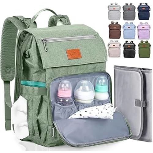 PILLANI Baby Diaper Bag Backpack - Large Bag for Boys & Girls, Waterproof Diaper Backpack - Travel Diaper Bags w/Changing Pad, Baby Registry Search & Shower Gifts - Essentials Must Haves Newborn Stuff