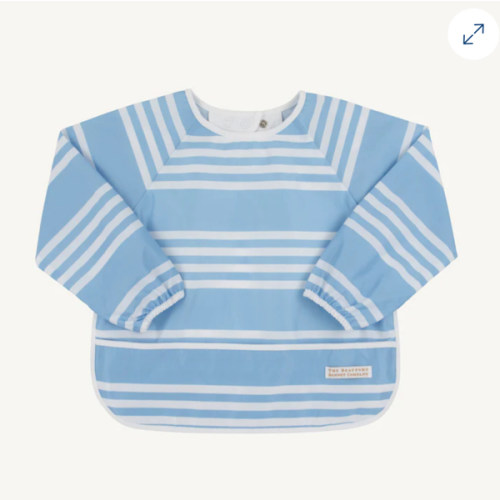 Baby Boy Bib - Striped Biscuit Bib | Absorbent Drool Bib