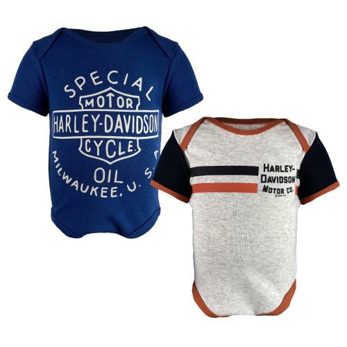 Infant Ribbed 2 Pack Bodysuits - Navy/Vintage Cream | Harley-Davidson USA