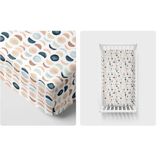 Luna Neutral Fitted Crib Sheet - Little Sleepies