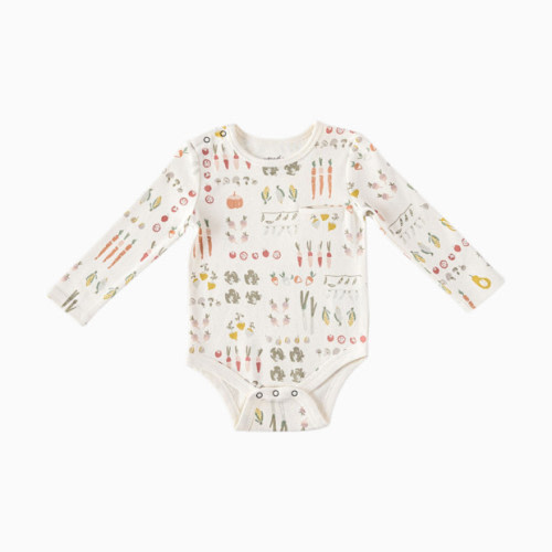 Pehr Organic Cotton Shoulder Snap One-Piece - Veggie Patch, 0-3 M