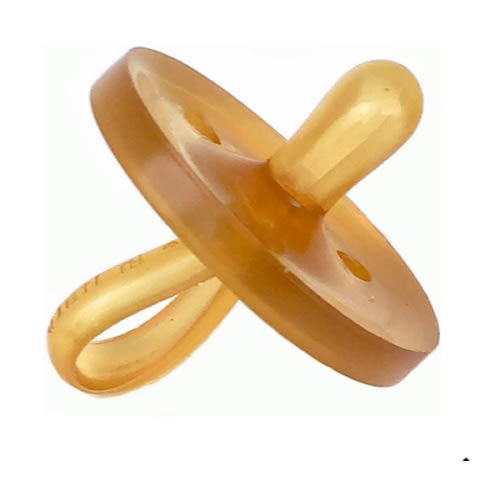 Symmetrical - Shorter Nipple Less Gagging - Small Newborn - Natural Rubber Pacifier - BPA-Free - Soft - Handcrafted in Italy