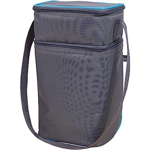 J.L. Childress Six Bottle Breast Milk Cooler Travel Bag - Insulated Baby Bottle Storage Bag, Portable Organizer Pack for Breast Milk, Use for Daycare or On The Go - Black Stripe