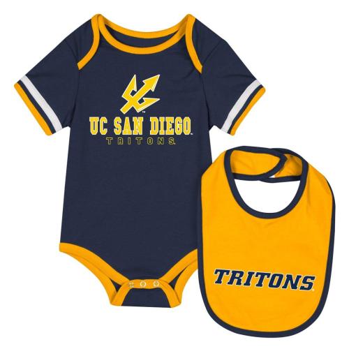 "The Gift" Onesie and Bib Set by Colosseum - Navy/Gold