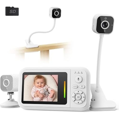 Baby Monitor with Camera and Audio + Crib Clip, Portable & Travel No-WiFi