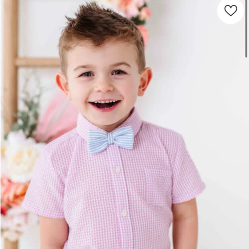 Pink Boys Short Sleeve Button Down Shirt