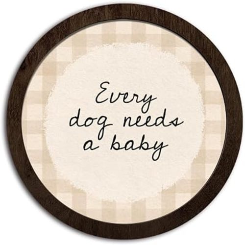 CFFJLHN Every Dog Needs a Baby Dog Nursery Wall Art Decor Framed 10x10 Inch