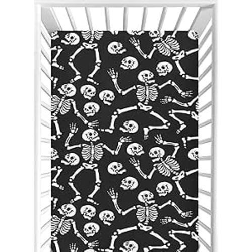 CaTaKu Halloween Skull Black Crib Sheets for Girls Boys,Baby Crib Fitted Sheets for Mini Crib and Toddler Mattress, Soft Baby Nursery Bed Sheets Neutral 28"x 52" : Amazon.com.au: Baby