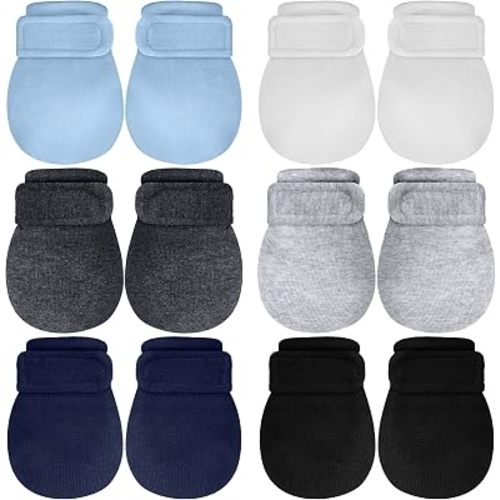 Newcotte Baby No Scratch Mittens Newborn Baby Cotton Breathable Warm Gloves Baby Mitts for Boys Girls