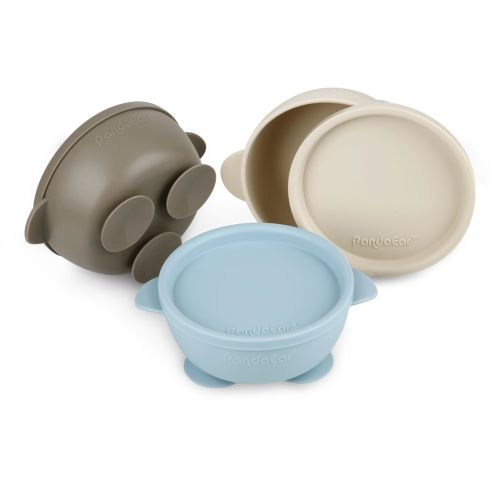 PandaEar 3 Pack Baby Suction Bowls with Lids