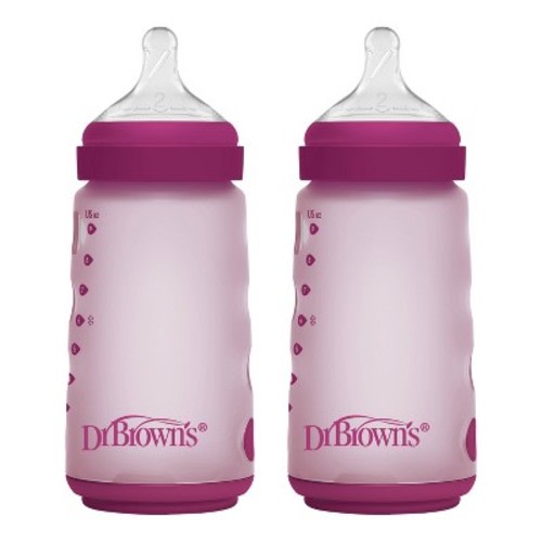 Dr. Brown's Silicone Baby Bottles - Pink - 9 fl oz/2pk