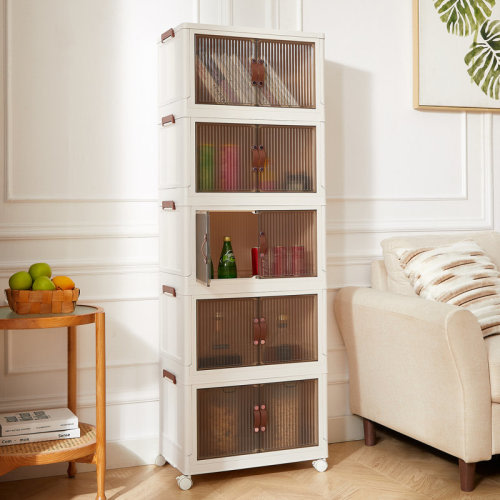 Latitude Run® 5 Layers Stackable Storage Box with Wheels for Home Living Room Office Wardrobe & Reviews | Wayfair