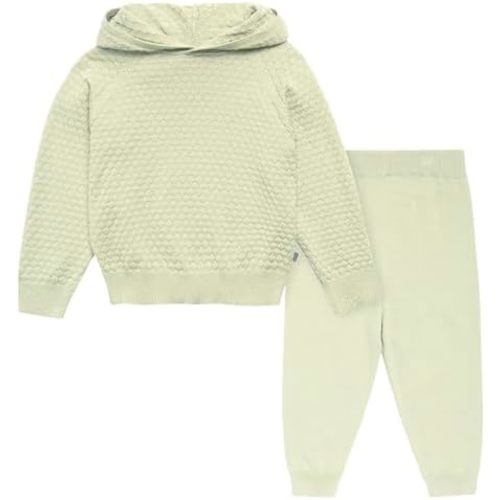 Modern Moments by Gerber Girls' Baby and Toddler Honey Comb Sweater Knit Top and Pant Set