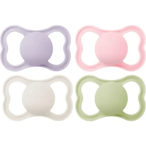 MAM Air Matte Pacifiers, for Sensitive Skin, 6+ Months, Best Pacifier for Breastfed Babies, Girl Pacifiers, 6-16 Months, 4 Count (Pack of 1)