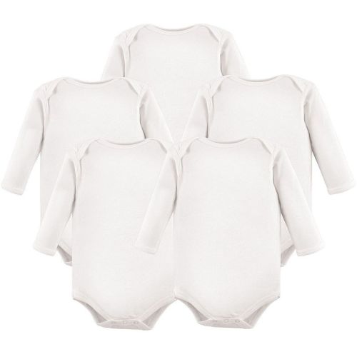 Luvable Friends Cotton Long-Sleeve Bodysuits 5pk, White