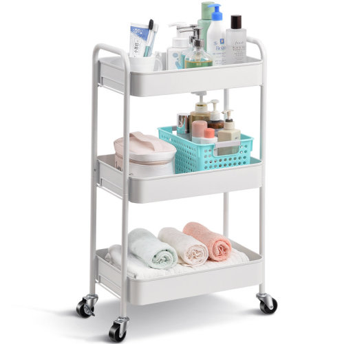 KINGRACK 3-Tiers Stainless Steel Utility Cart with Wheels,12*17.3*31.3 inch Rolling Cart,Metal Cart, Salon Trolley Cart,Kitchen Storage Cart,Bathroom Cart & Reviews | Wayfair