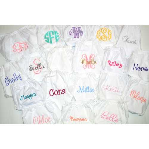 Baby Bloomers Monogrammed Baby Girl Diaper Cover, QUICK SHIP,  Diaper Cover with Monogram, Blank Baby Bloomers, Personalized Baby Bloomers
