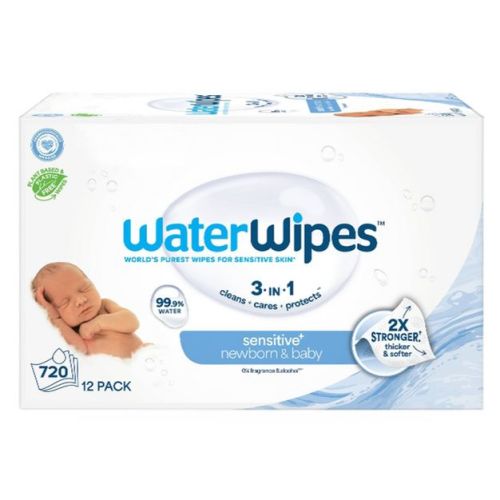 WaterWipes Sensitive Newborn & Baby Wipes, 99.9% Water, Unscented & Hypoallergenic - 720ct