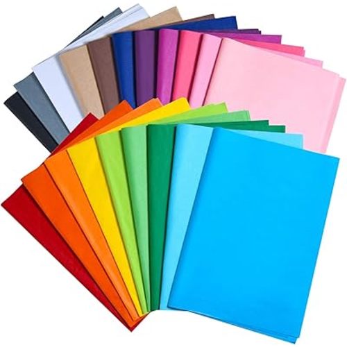 TUPARKA 100 Sheets Multicolor Tissue Paper 20" x 14" for Gift Wrapping, Craft, Floral, Birthday Party, Festival Decorations - 20 Assorted Colors