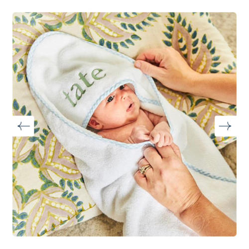 Baby Hooded Towel Blue Gingham