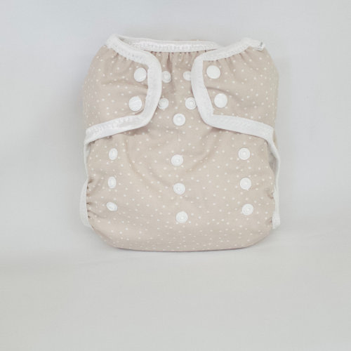 One Size Camel Dot cloth diaper for prefolds or inserts, OS Diaper cover, AI2 Diaper,