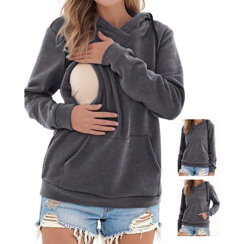 Women's Maternity Nursing Tops Hoodie Fleece Breastfeeding Shirts Clothes
