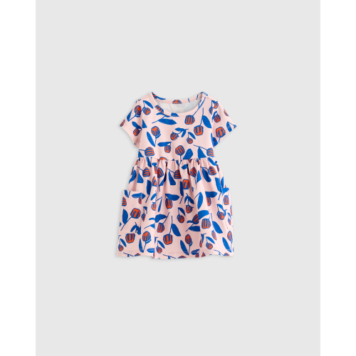 Organic Cotton Fit and Flare Pocket Dress - Baby Girl in Ladybug