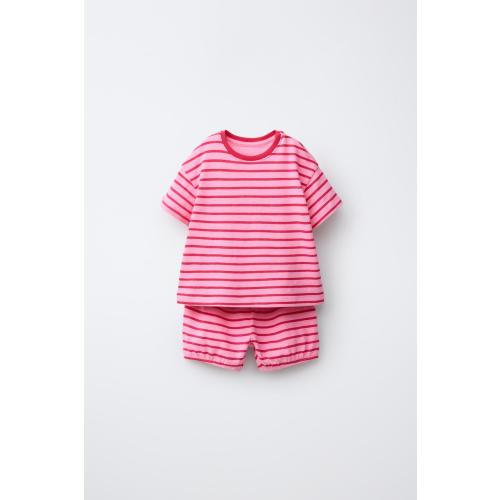 STRIPED T-SHIRT AND BLOOMER SET - Pink | ZARA United States