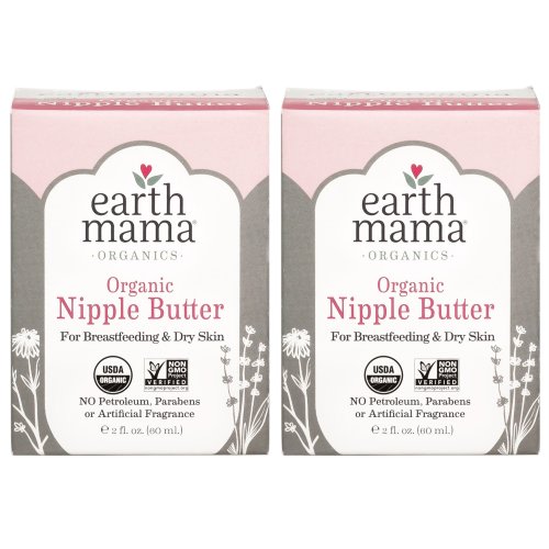 Earth Mama Organic Nipple Butter for Breastfeeding and Dry Skin, 2 Count