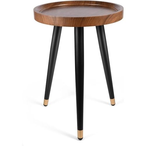 KGPLOME Plant Stands Indoor,Walnut End Table with Raised Design(2,12X17'')