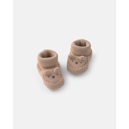 Baby Bear Baby Booties - Tan