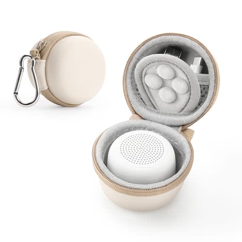 Carrying Case for Babelio White Noise Machine, Mini Sound Machine Protective Compact Traveling Storage Bag, Scratches Shockproof Waterproof (Only Case) (Beige, S)