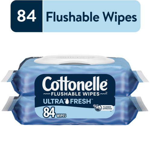 Cottonelle Ultra Fresh Flushable Wet Wipes, 2 Flip-Top Packs