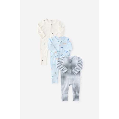 The 3Pk Long Sleeve Zip All In One Romper