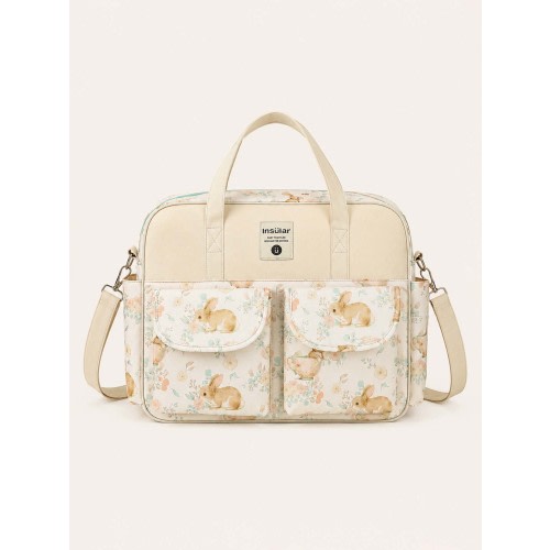 Cute Woodland Bunny – Multifunctional Tote Bag with Spacious Storage for Travel & Everyday Use