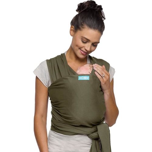 Moby Baby Wrap Carrier Classic for Newborns to Toddlers (8-33lbs), Infant Sling Carrier, Lightweight & Hands Free Design, Adjustable for All Body Types (Hazel)