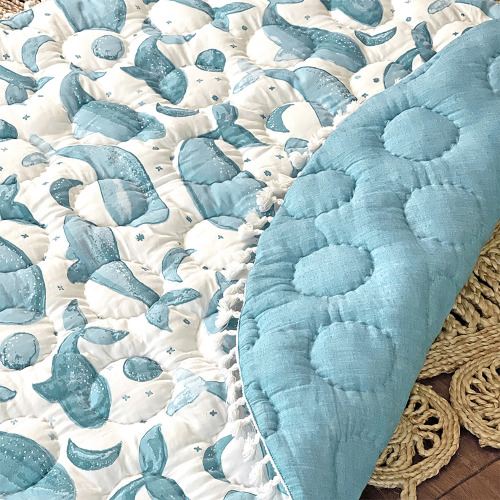 Caspian Quilted Play Mat - Ocean Play Mat | Crane Baby