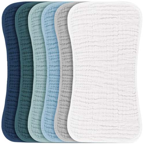 Konssy Muslin Baby Burp Cloths Sets for Unisex- 6 Pack Large 100% Cott – KONSSY