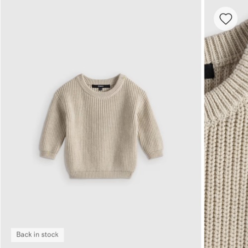 100% Organic Cotton Fisherman Tunic Sweater in beige