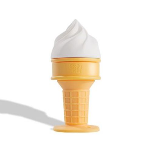 Smily Mia Freezable Ice Cream Baby Teether Toy for Infants 3-18 Months, Used to Soothe Teething Pain - Cream White