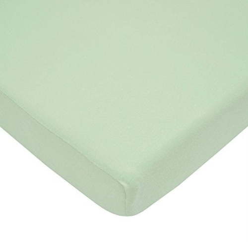 American Baby Company 100% Natural Cotton Fitted Pack and Play Sheet 39" x 27" - Soft & Breathable Pack N Play Sheet for Playpen, Playard & Mini Crib Mattress, Celery, for Boys & Girls