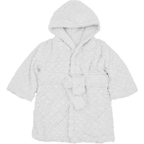 EVERYDAY KIDS Grey Baby Fleece Robe with Hood Cozy Hooded Bathrobe for Ages 0-9 Months Soft, Warm, Lightweight Infant Sleepwear, Loungewear